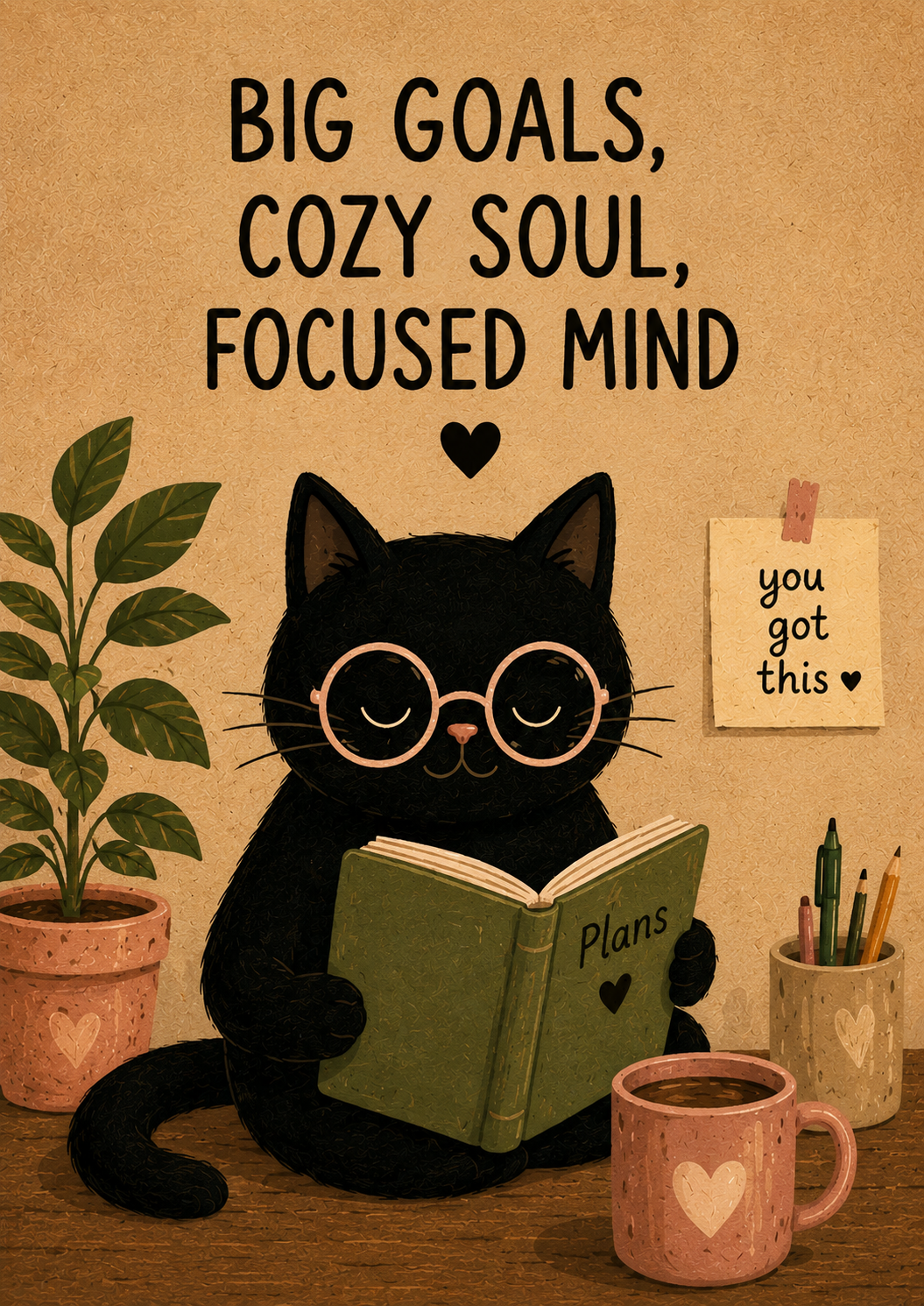 Stickkaro Aesthetic Cat Quote Poster Set (Pack of 5) | Peel & Stick Wall Art | Room Decor for Bedroom, Living Room, Office & Study | Waterproof, Removable & Residue-Free (Large: (8 × 11 inches))