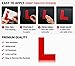 Stickkaro Transparent Learner L Sticker for Car & Bike, Vinyl, Waterproof, UV Resistant, (Pack of 3)